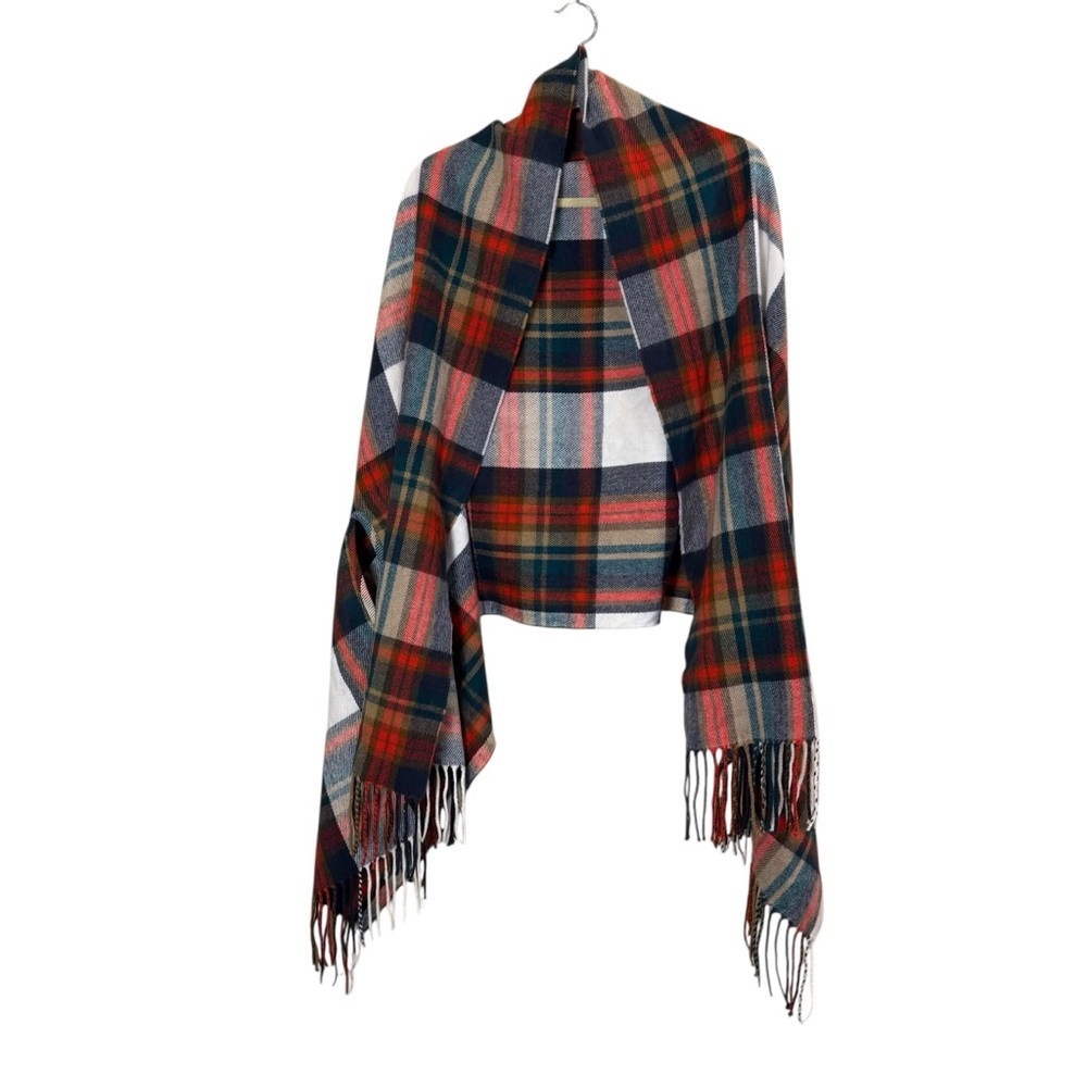 J. Crew Women’s Traditional Tartan Plaid Winter Shawl/Cape Sz O/S